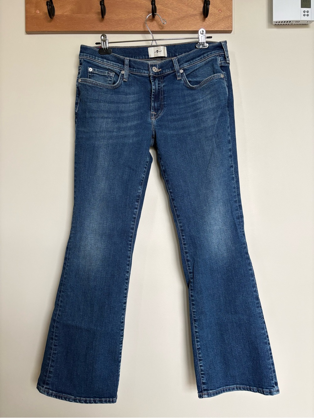 7 For All Mankind Womens Low Rise Bootcut Jeans Blue Stretch Y2K Approx Sz 30